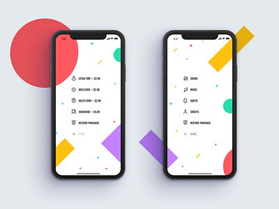 Menu Game app colorful game interface menu minimal puzzle simple ui ux