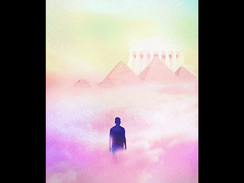 Introspective Passage animation clouds illustration introspection journey passage pyramid