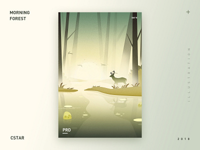 Morning forest design illustration ui