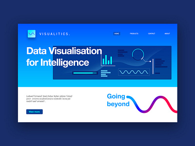 Visualitics - Landing page design gradient design illustration landing page design typography ui webdesign