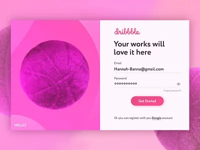 Hello Dribbble! 1st shot 3d basketball cinema4d color design designer fur hello dribble login nice pink purple ui web deisgn website