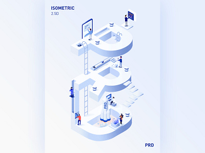 Isometric design illustration ui