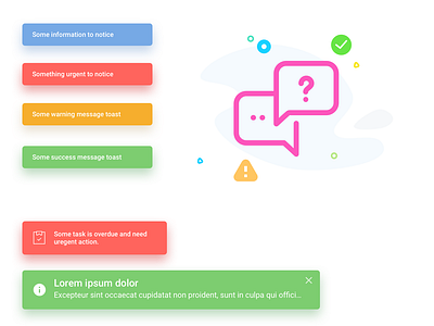 System to user Messaging alert message messaging popup toast ui