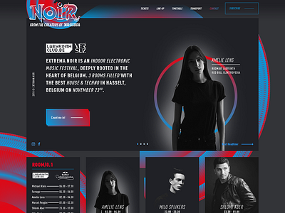 Extrema Noir website clean design event extrema noir flat music typography ui ux webdesign website wordpress design