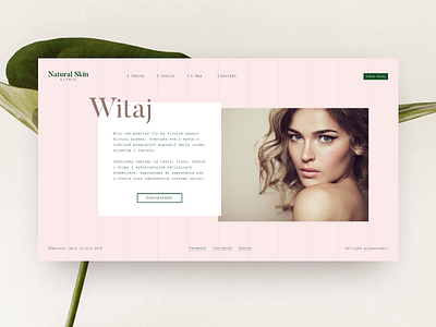 Natural Skin Clinic Website proposal beauty grid iza kasza izabela kasza minimal website