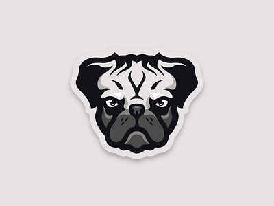 Pug caelum dog hiwow identity illustration logo mascot