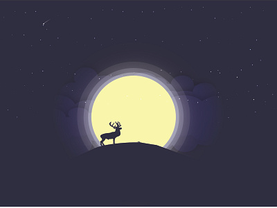 Moonlight Deer animation design flat illusion illustration illustrator cc ios lettering logo silhoutte typography ui vector vector artwork website