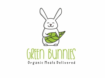 Green Bunnies Organic Meals Delivered design logo