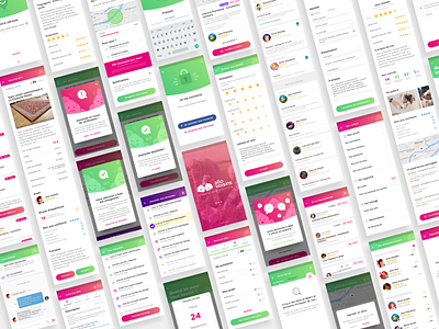 Allovoisins branding identity illustration logo mobile product ui
