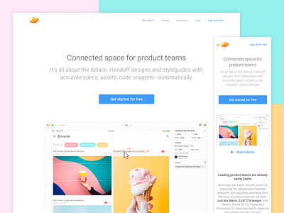 Zeplin Landing Page Revamp landing landing page ui web zeplin