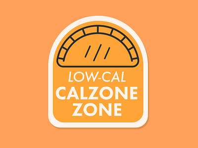 Low-Cal Calzone Zone badge illustration vector