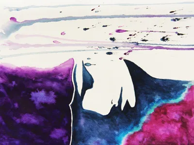 Indigo face painting portrait qor watercolor watercolour