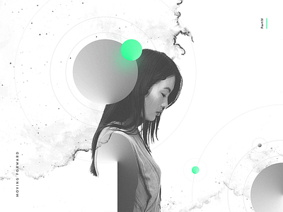 Moving Forward abstract achromatic black and white circle circles designer face graphic design illustration minimal woman