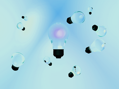 Live a light on 3d c4d cinema4d illustration light bulb light bulbs render