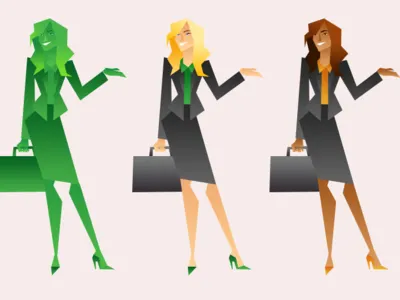 Geometric Woman animation character design corporate video geometric motion design