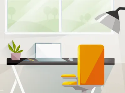 Home Office Design concept corporate video environment design home office illustration motion design