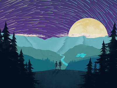 Look At The Light art direction digital art illustration landscapes silhouettes