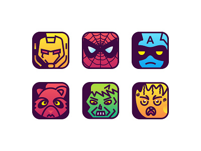 Marvel Icon colorful icon illustration