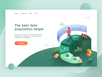 Data acquisition ai data illustration ui web