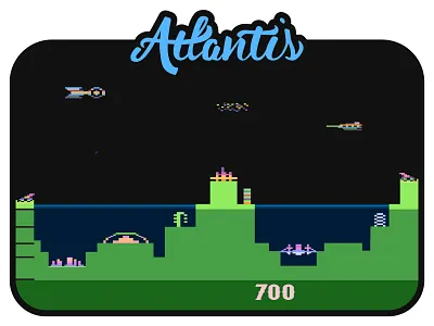 Atlantis Atari 2600 atari atari2600 handlettering illustration pixelart