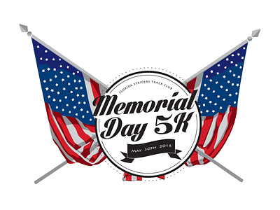 One of my favs... 5k america american flag blue flags memorial memorial day race red running white