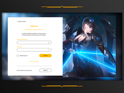 Game Plataform Sign In design game leagueoflegends login signin ui uidesign ux