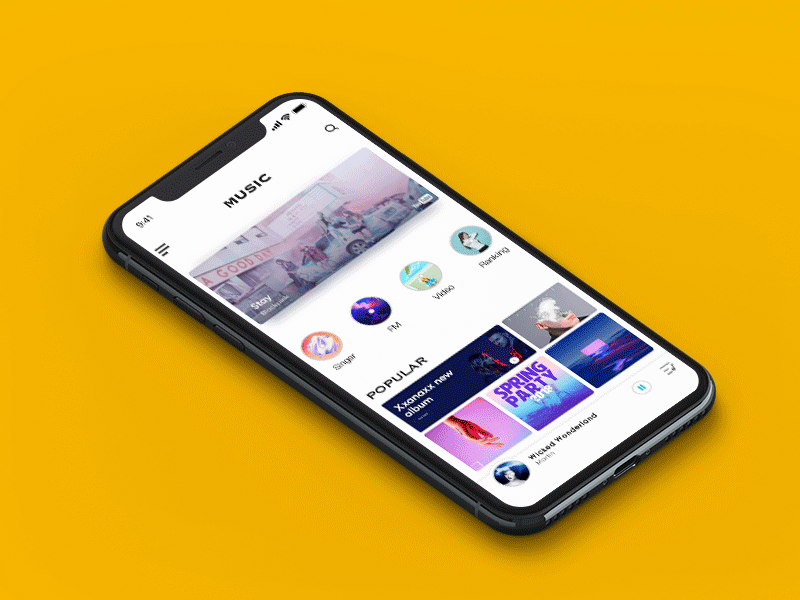 Music App animation app design effects iphonex musicapp musicplayer principle ui ux