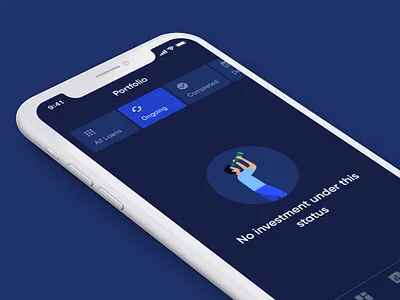 Empty State angle app crowdfund dark theme design empty state funding societies invest modalku p2p ui