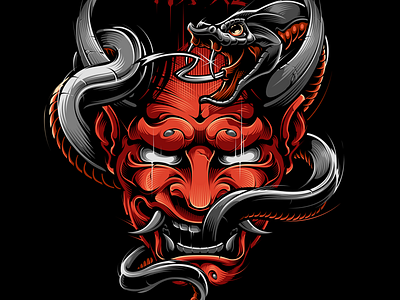 Hannya hannya artwork hannya lllustration hannya vector japan demon