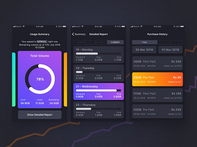 Internet Usage App - Concept app concept design dribbble illustration ios mobile sketch ui ux