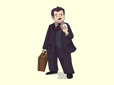 Jacob Kowalski character design design doodle fanart fantastic beasts harry potter illustration minimal muggle nomaj potterhead