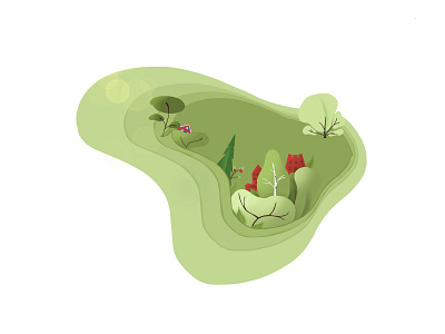 Small Country berry castle country illustrator lithuania procreate app skecth tree