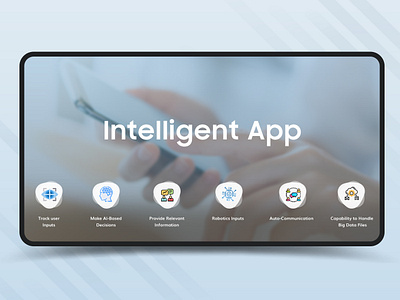 Intelligent Apps artificial intelligence design dribbbble graphics design illustration intelligent apps mobile app robotics sandip godhaniya social media banner social media promotion ui design