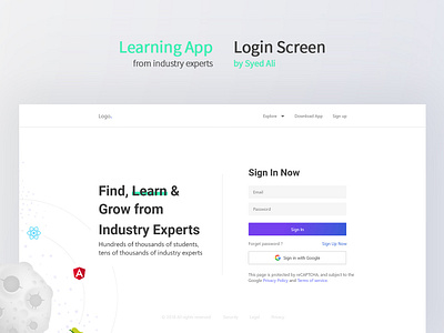 Login Screen Learning app learning app learning platform login login design login page login screen