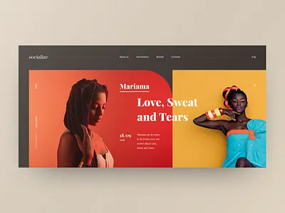 Mariama design grid red site ui ux web design web site yellow