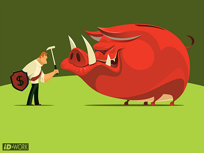 Armed businessman defending evil piggy bank adobe illustrator art cartoon character character art defending design digitaldrawing graphic design graphicart graphics illustration illustrator piggybank savings vector vector artwork vectorart vectorgraphics vectorillustration