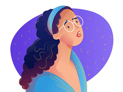 She cartoon character characterdesign colours creative curly design digitalart girl glasses illustration