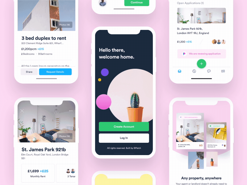 Patch - iOS animation app app design design experience interaction interface ios mobile mobile app mobile app design property real estate rental ui ux