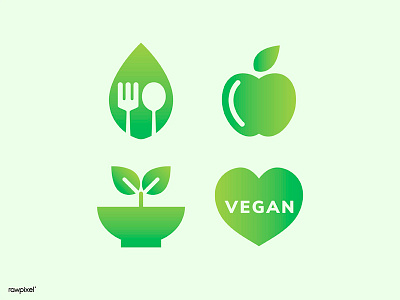 simple vegan icon flat graphic icon illustration minimal vector vegan