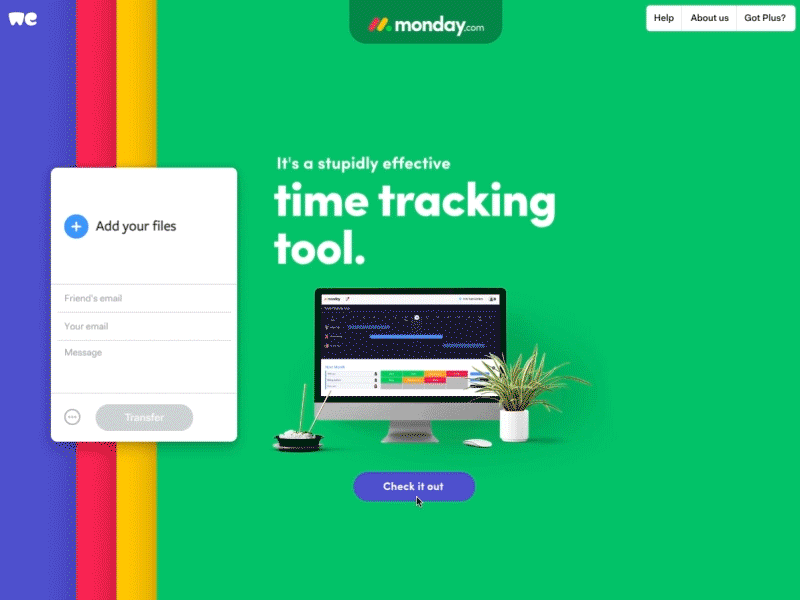 "WeTransfer" 2018 brand design designer funatwork illustration marketing monday monday.com ui ux