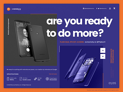 Motorola OnePower Website UI design header landing page modern motorola ui uidesign uiux userinterface ux websiteheader