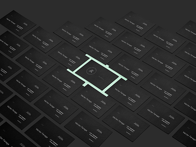 business card Able. able. clear dark theme logo milkovone mockup simple design