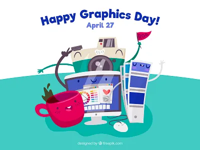 Happy Graphics Day! freepik graphic design day graphic designer graphics day illustration pantone vector