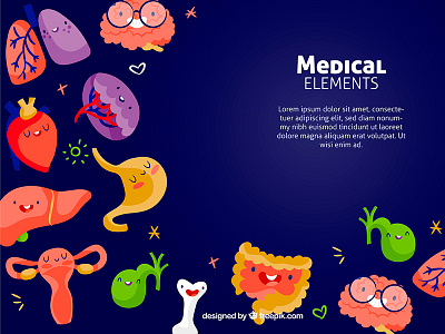 Medical Background bones brain freepik heart illustration liver lungs medical medicine organs stomach vector