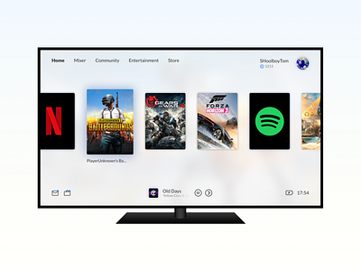 Xbox One - Home screen console fluent design interface microsoft redesign tv xbox xbox one