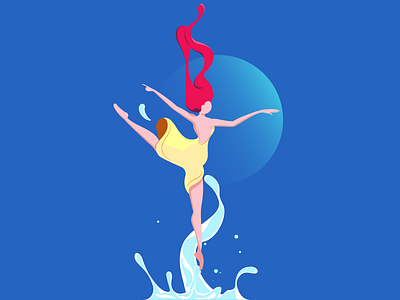 Ballerina ballerina character dance girl liquid splash