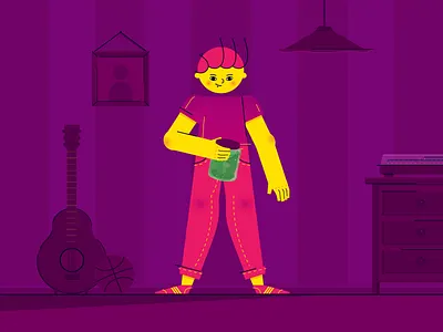 Pickle Jar animation animation illustration background character character design colorful colorful design dark illustration design flat frustration funny funny character funny illustration gradient illustration jar illustration pickle pickle jar purple illustration