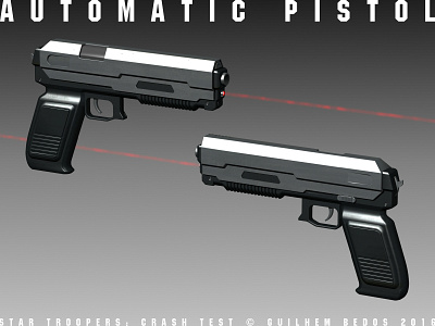 Auto Pistol 3d board game boardgame cardgame combat concept art digital 3d future futuristic game art laser military sciencefiction scifi space weapon