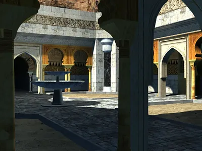 Petrusha Courtyard 3d ancient arabian desert digital 3d environments fantasy gameart illustration medieval rpg ruin videogame
