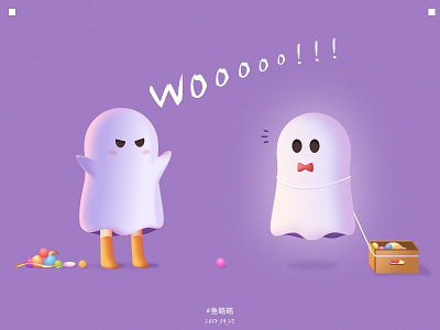 Trick or treat？maybe not······ candy clean cosplay cute ghost halloween illustration kid